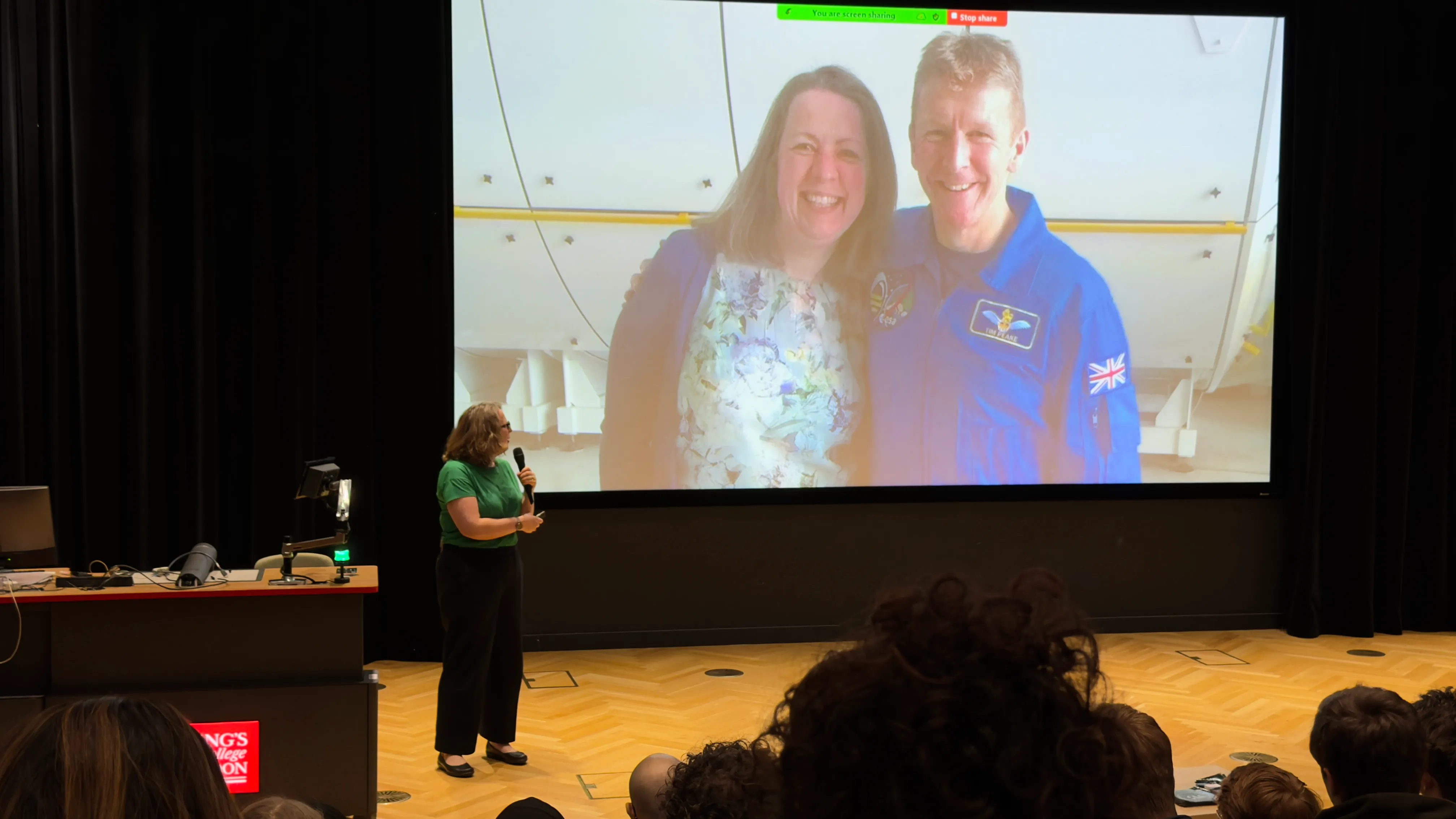 A photo of Libby Jackson, Head of Space at the Science Museum with Tim Peake, former British Space Agency astronaut